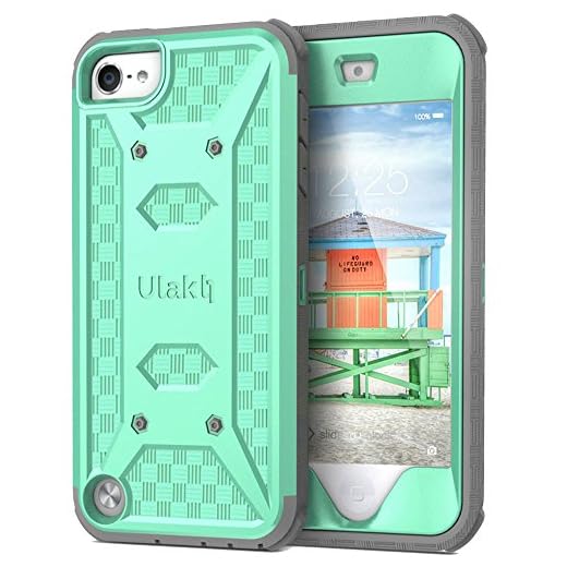 ULAK Case for iPod Touch 7, iPod Touch 6 Case, Knox Armor Dual Layer Hybrid Protective Cover with Belt Clip Holster for iPod Touch 7th/6th/5th Generation (Green)