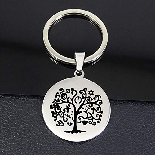 Preisvergleich Produktbild GMTEXTILES Baum Charme Schlüsselbund Edelstahl Scheibe Schlüsselbund Ornament