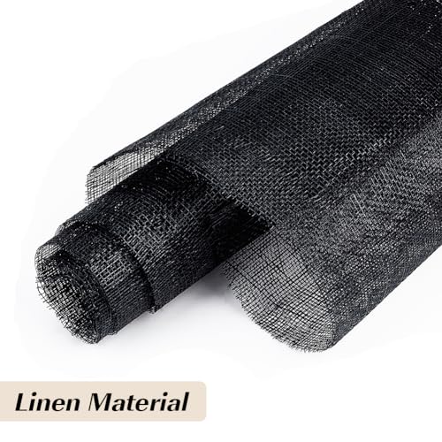 BENECREAT 90x50cm Black Linen Mesh Fabric - Image 4