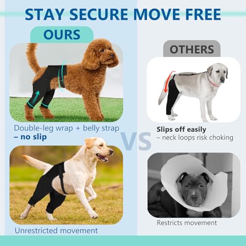 Image of Dog Rear Leg Sleeve to Stop Licking, Breathable Anti-Slip Recovery Sleeve Pants for Wound Protection After ACL /TPLO Surgery, Hot Spots, Lick Granulomas-Cone Alternative for Leg Healing,XS