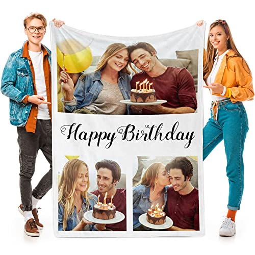 Printwoo Custom Blanket with Photos, Personalized Photo Blankets Using My