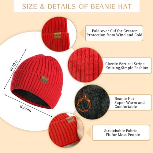 3 Pcs Hat and Scarf Gloves Set for Women and Men Winter Soft Knit Christmas Hat and Neck Warmer Gloves Set2