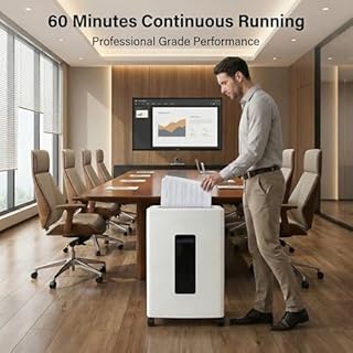Fonirvanic Distruggi Documenti Elettrico Professionale: 10 Fogli Tritacarte Microframmenti P5 Distruggi Carte di Credito e Graffette Cestino 18L Antiblocco Per Casa Ufficio Piccolo Studio Scuola