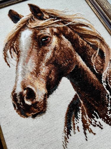 Image of RIOLIS - Proud Spirit 2293, Animal Cross Stitch Kits 11 inchx15, Cross Stitch Kits for Beginners & Advanced, Crossstitching Kit Adult, Embroidery Counted Stitching Kit