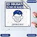 Cinsey 5pack Señal Adhesiva Vinilo Antideslizante de Etiquetas de ES OBLIGATORIO EL...