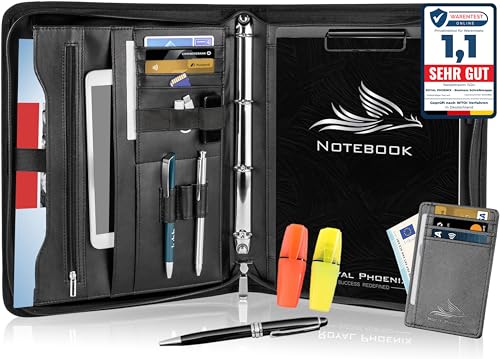 Classeur en cuir synthétique de qualité Hawk A4 porte-documents zippé - 7