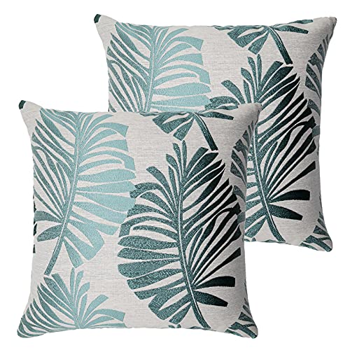 Ruyosn Lot de 2 Housse de Coussin 45x45cm,Taie d'oreiller Decoratif Canapé Lin,sans Rembourrage,avec Fermeture éclair Dissimulée,pour Voiture Salon Chambre à Coucher Bureau,Vert Cover