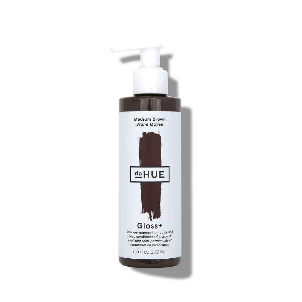 Gloss+, Medium Brown - 6.5 oz (8-12 Applications) - Semi-Permanent Hair Color & Conditioner - Lasts Up to Eight Washes - Paraben, SLS & SLES Sulfate Free - Vegan, Leaping Bunny Certified