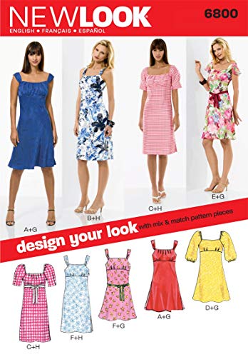 Simplicity Creative Group, Inc New Look Sewing Pattern 6800 Misses Dresses, Size A (6-8-10-12-14-16)