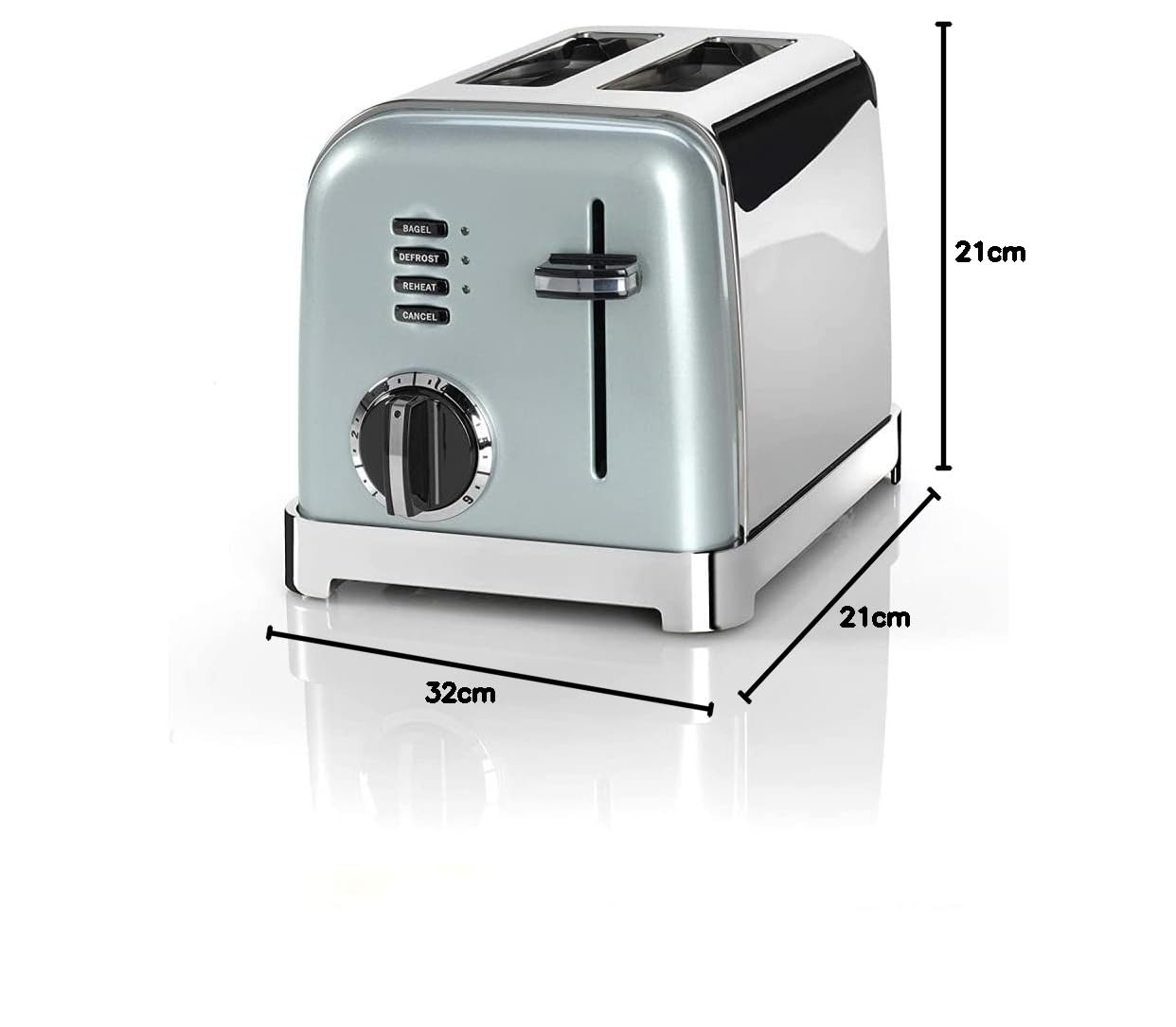 Cuisinart Toster z 2 kromkami | szerokie rowki, idealne do grubego chleba i pączków, 6 poziomów opiekania oraz rozmrażania, wysoka dźwignia podnosząca, dostępny czajnik pasujący do pistacji