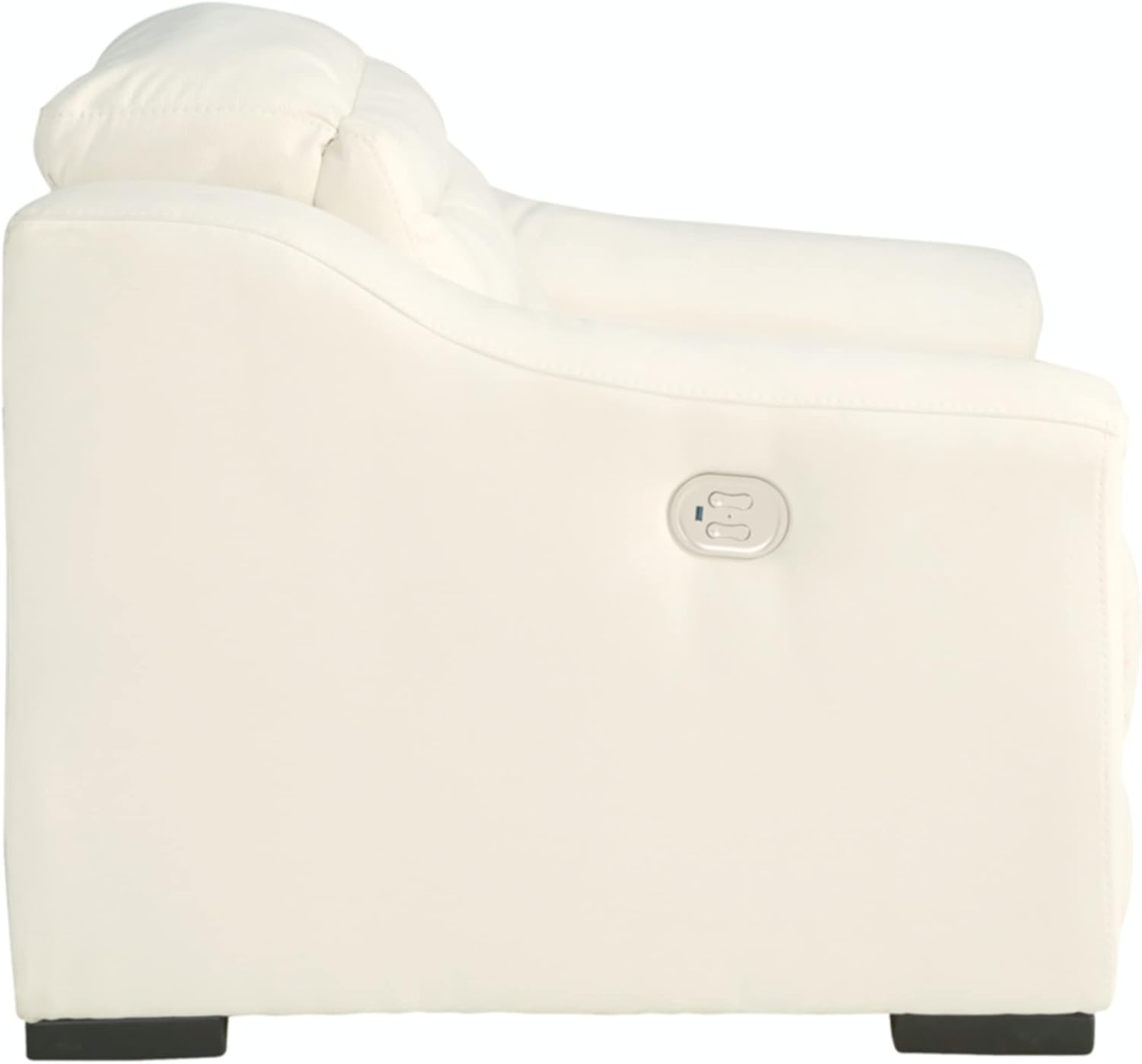 White Faux Leather Contemporary Recliner with Adjustable Headrest