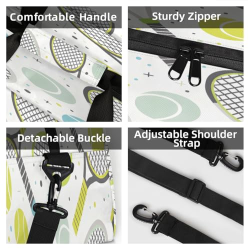 Tennis Custom Small Gym Bag 18 inch for Women Men Personalized Tennis Carry On Overnight Weekender Bag for Travel Work Dance Sport4