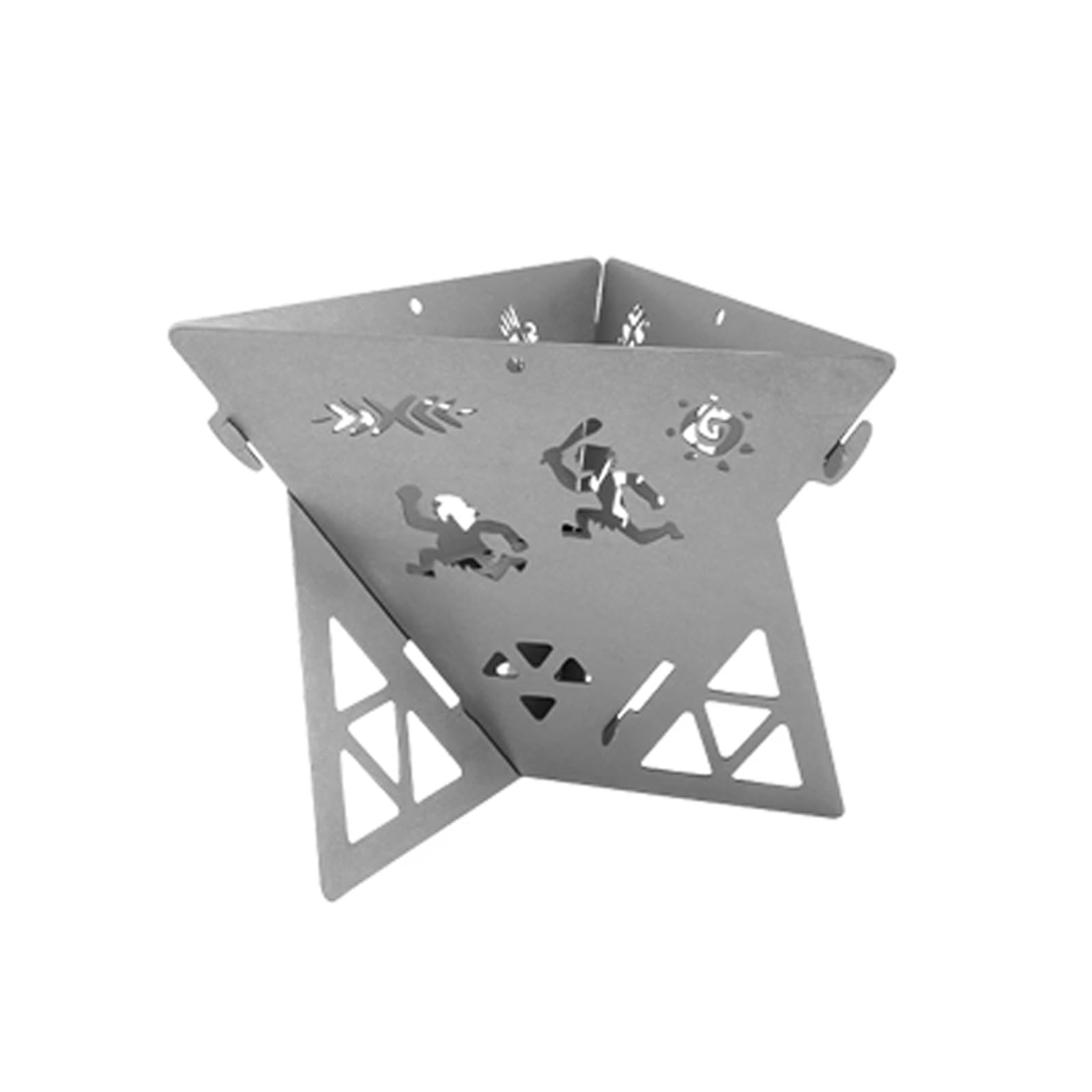 Braciere da Esterno Piccolo Modello Perforato Fornello da Esterno Molteplici Aperture di Ventilazione Base Triangolare Stabile Adatto per Attività All'aperto e Campeggio(A)