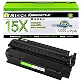 greencycle 1 PK Black Toner Cartridge Replacement Compatible for HP 15X C7115X 15A C7115A 13X Q2613X Work with Laserjet 1000 1200 1220 1330 3300 3310 3320 3330 3380 Series Printer
