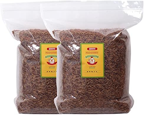 Hatortpet 20LB High Protein Dried Mealworms for Birds, Chickens and Small Pets (Pack of 2)…