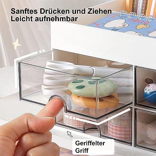 Bymivofen-Organizer-Scrivania-Storage-Office-Organizer-Organizzatore-Multifunzionale-di-Stoccaggio-Trucco-Scuola-Home-Office-per-Bambini-Bianco