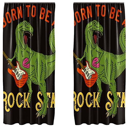 Juego de 2 paneles decorativos para sala de estar y dormitorio, 55 x 84 pulgadas, dinosaurio 2