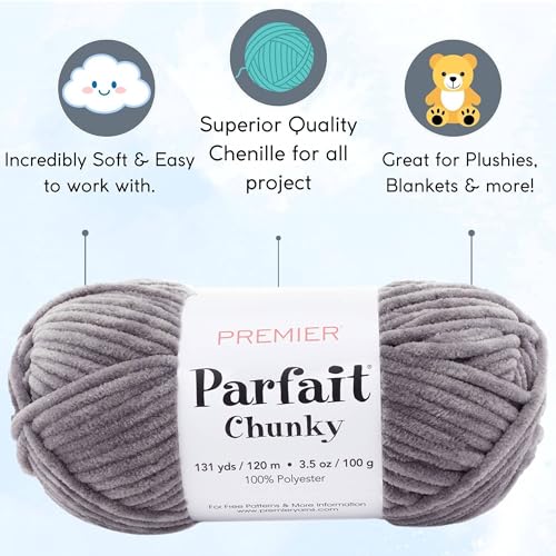 Hilo Parfait Chunky Seal de poliéster grueso para tejer amigurumis y mantas en pack de 6 3