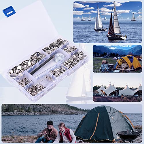 240 Piece 15Mm Canvas Snap Kit, Twowin Marine Grade Snap Fastener Stainless Steel Snap Buttons With Hole Punch And Setting Tools For Boat Cover, Sewing Leather Clothes, Jeans Wears, Bags (60 Set) #TOP5