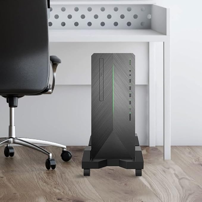 Soporte para CPU de escritorio ENGENDER con 4 ruedas móviles, ajustable, para torre de computadora (Negro) miniatura 5