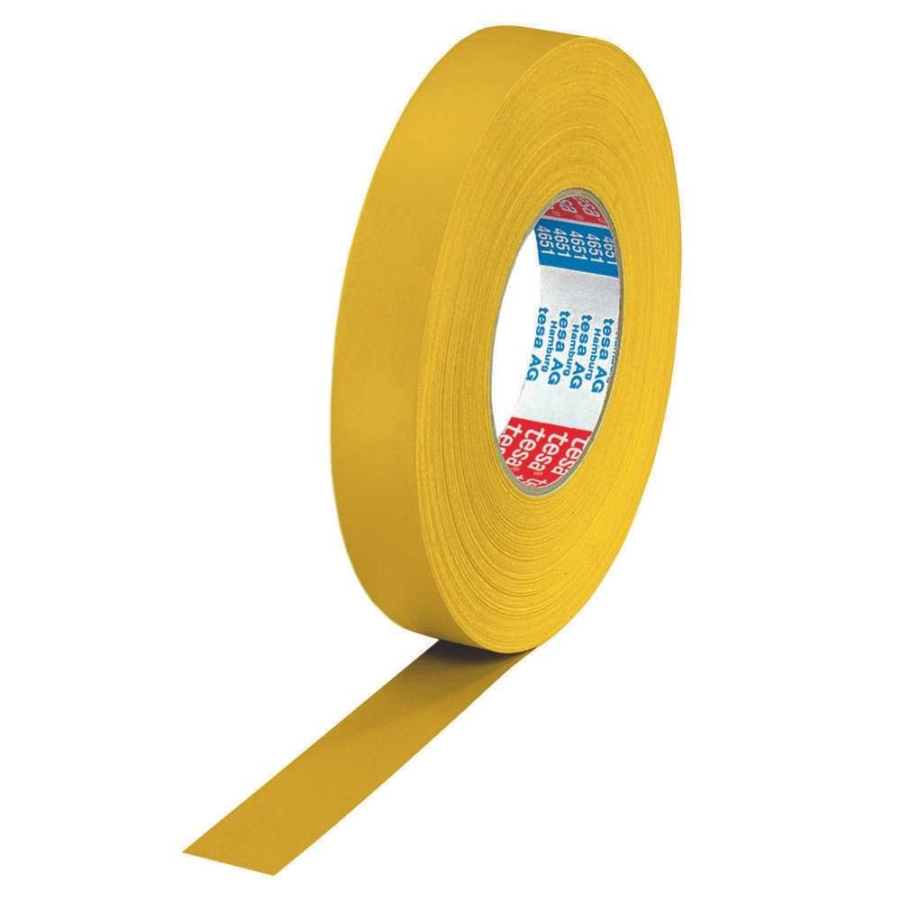 tesa Cinta textil (25 mm, 50 m), color amarillo