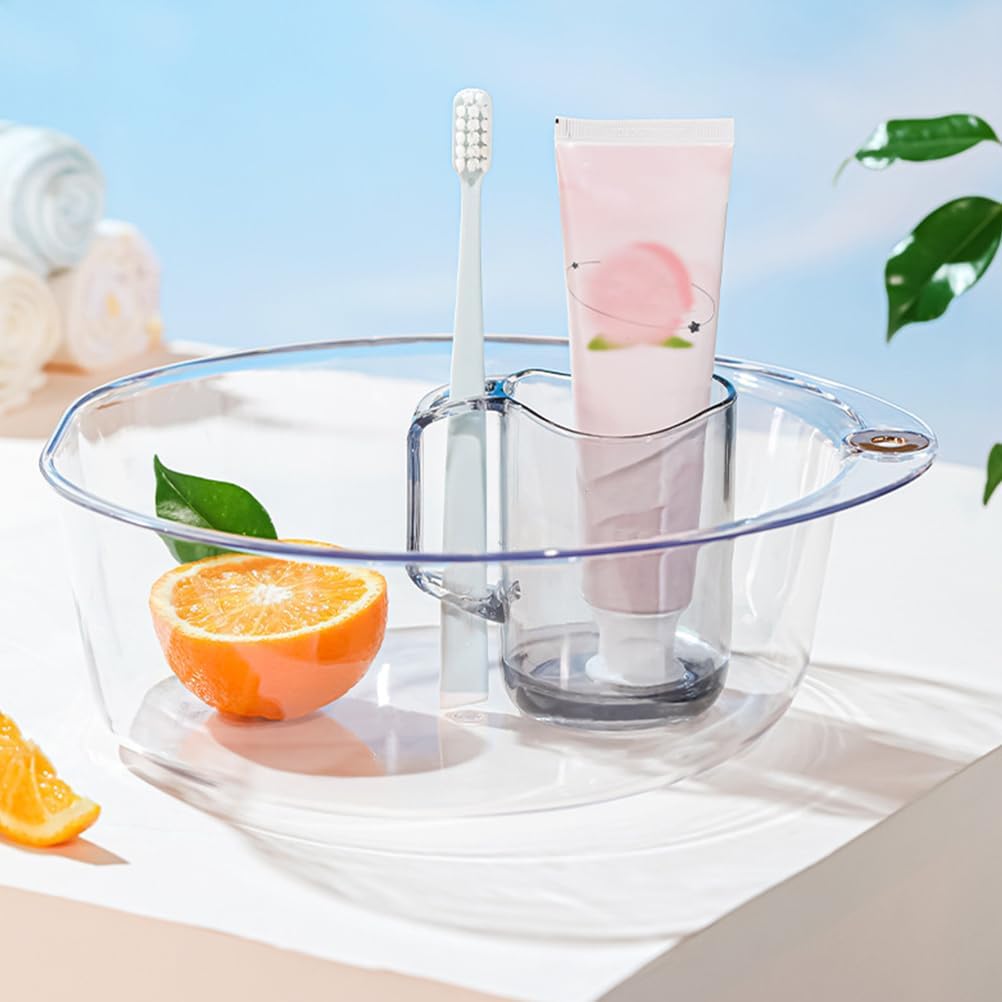 Yardwe Plastic Wash Basin Thickened Multi-use Dish Basin for Washing Clothes Dishes and Feet Sturdy and Practical Household for Home and Outdoor Use