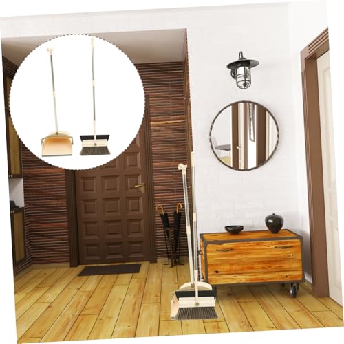 PLAFOPE Besen mit Langem Griff und Kehrschaufel Set Staubbesen mit Gummilippe für Einfache Haar Staubaufnahme Haushaltsreinigungswerkzeug mit Aufhängeöse Praktisches Kehrset für Schwer – Bild 8