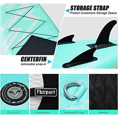 Foto von FBSPORT Aufblasbares SUP Board, Stand Up Paddling Board, Aufblasbare Stand Up Paddle Board für Stand-Up Paddling 15CM Dick, Surfbrett Kit mit Verstellbares Aluminium SUP Paddel+Handpumpe,Modell-320CM