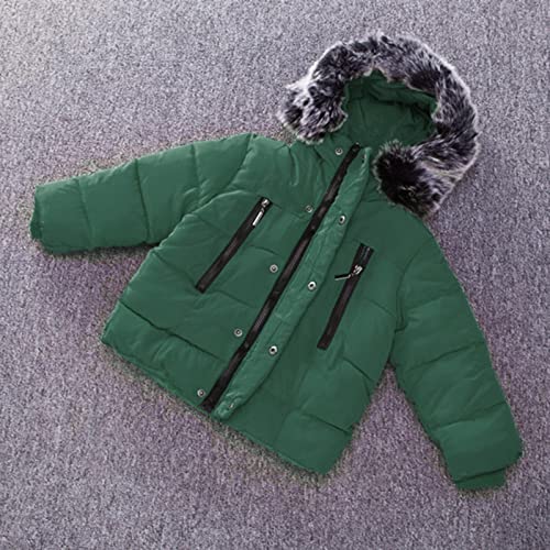 Boys and Toddler's Heavyweight Hooded Puffer Jacket Long Winter Coat Insulated Parka with Faux Fu𝐫 Collar Boy Outfits2