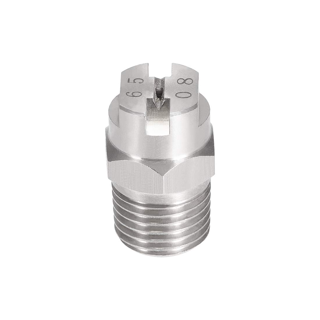 Buse de pulvérisation 1/4 BSPT jet plat éventail inox 304 orifice 1.8mm angle 65°