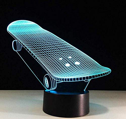 Qixian Night Light Wall Lamp Led Lamp 7 Color 3d Led Nightlight Lampada Skateboard Usb Creative Light Lampada Da Tavolo Christmas Children Gifts For