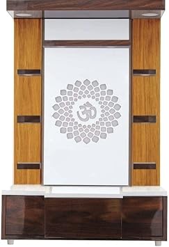 Royal Kurta Devyom Wooden Brown Temple with LED Light for Home and Office|Home Temple|Puja Mandir |Wall Hanging & Table Top Home Mandir Designer Pooja Mandir 24x16x12 HxWxL