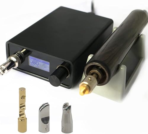 YVOKERN Máquina eléctrica de plegado y plegado de cuero, herramienta eléctrica de hierro para arrugar por calor con 3 puntas para manualidades de