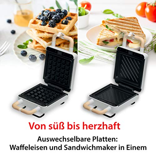 ADE Waffeleisen Sandwichmaker 2in1 KG2006 auswechselbare Platten, Sandwichtoaster mit Antihaftbeschichtung zum Backen… – Bild 3