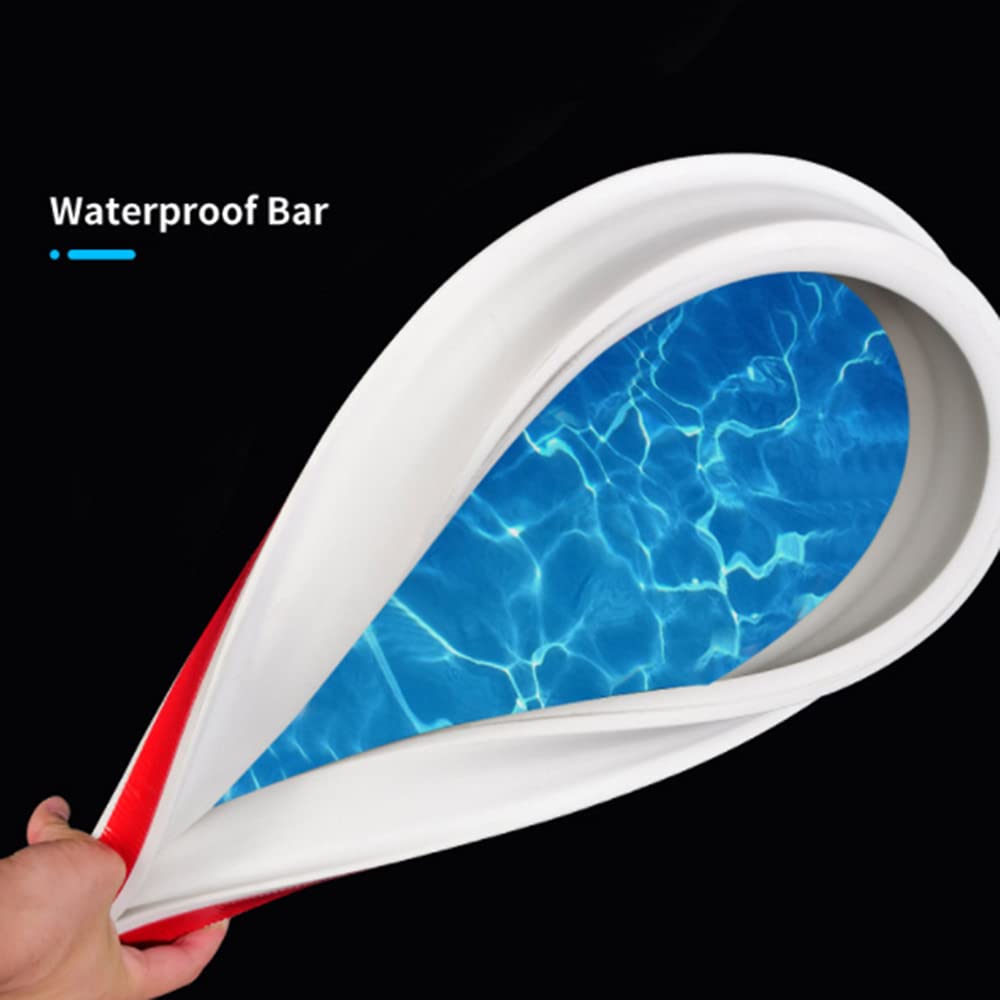 Guarnizione in silicone per pavimento e bagno, 4 misure, guarnizione per porta dello schermo, striscia per doccia impedisce il trabocco dell'acqua, striscia impermeabile autoadesiva e pieghevole