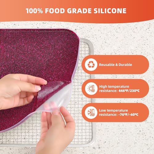 image for Septree Silicone Dehydrator Trays with Edge, Dehydrator Accessories, 4