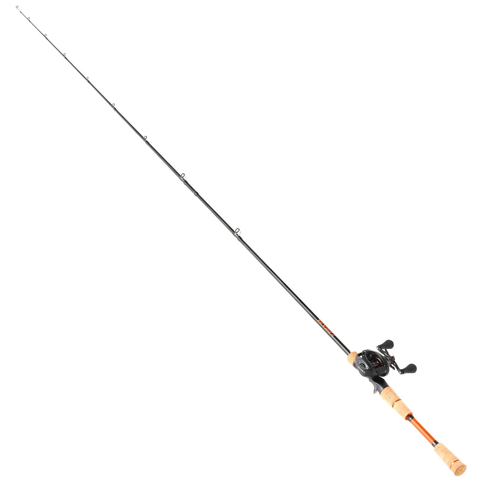 VEVOR Combinación de caña de pescar y molino de pesca, caña giratoria de fibra de carbono IM6/7 y carrete combo, caña de pescar con varillas de dos piezas de 2,0 m, rodamientos de bolas 7+1, mango EVA