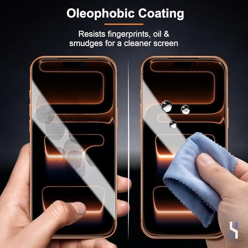 Image of Tempered Glass for iPhone 17 Pro Max Military Grade 9H Screen Guard, Anti-Scratch, Shatterproof, Edge-to-Edge Full Coverage - Black Border