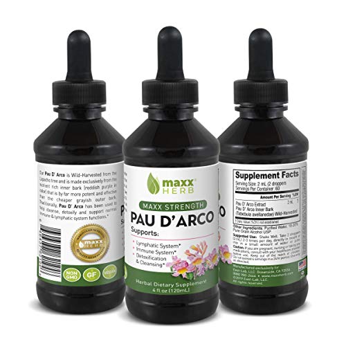 Maxx Herb Pau D' Arco Liquid Extract (4 Oz Bottle with Dropper) Maximum