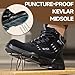 Dumsiyin Work Boots for Men Lightweight Steel Toe Shoes Indestructible Steel Toe Boots Comfortable Wear-Resistant Work Shoes Water-Resistant Safety Boot Black High Top Industrial Construction Boot