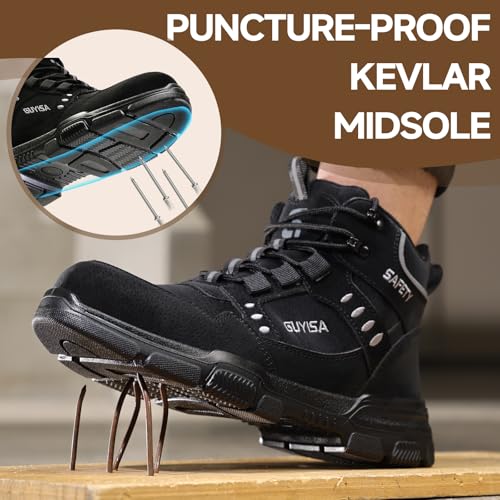 Image of Steel Toe Work Shoes for Men, Lightweight Safety Shoes with Puncture Resistant Midsole, Comfortable Protective Work Shoes for Warehouse Factory Light Construction
