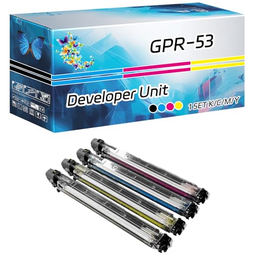 GPR-53 Developer Unit Compatible for Canon imageRUNNER Advance C3325i C3330i C3525i C3525i II C3525i III Printers, High Yield 240000 Pages, with Chip High-Definition Printing (4-Pack BK/C/M/Y)