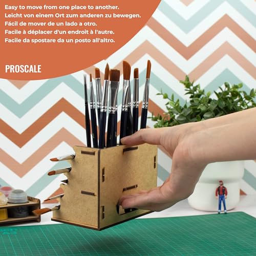 PROSCALE Paint Brush Holder Model Making and Miniatures Organizer Kit Display Brush Table or Wall for Miniatures Warhammer Model Making and Crafts