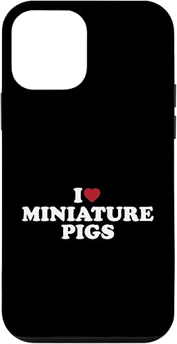 Funda para iPhone 12 mini I Love Miniature Pigs, I Heart Miniature Pigs Case