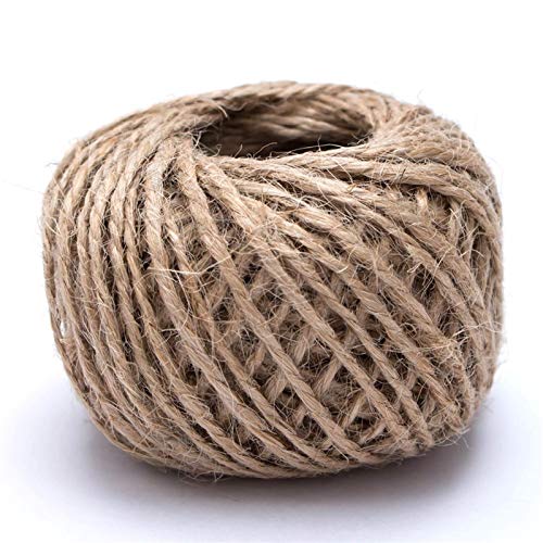 Bclla Zkenshan-Natural Jute Twine Natural Hemp Rope DIY Label Hang Rope Wedding, Home Twine Jute String Gardening Cord, Woven 30M/Roll, Natural Jute Fiber