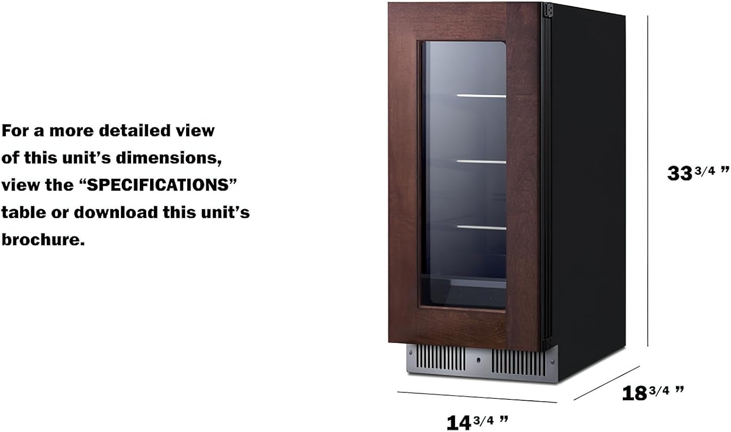 Summit 15” Built-In Beverage Center, Shallow 18” Depth Refrigerator, Commercially Approved, Panel Ready* - SDHG1533PNR (*Panel not Included)