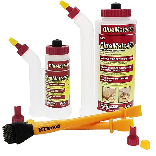 Milescraft Glue Bottle Set – 2 Refillable Glue Applicators for