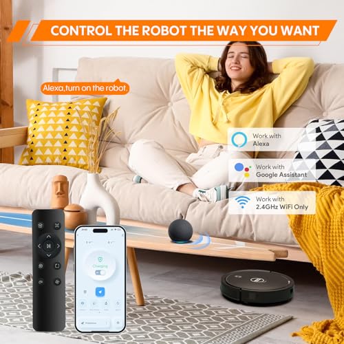 Robotic vacuum showcasing slim design and app control