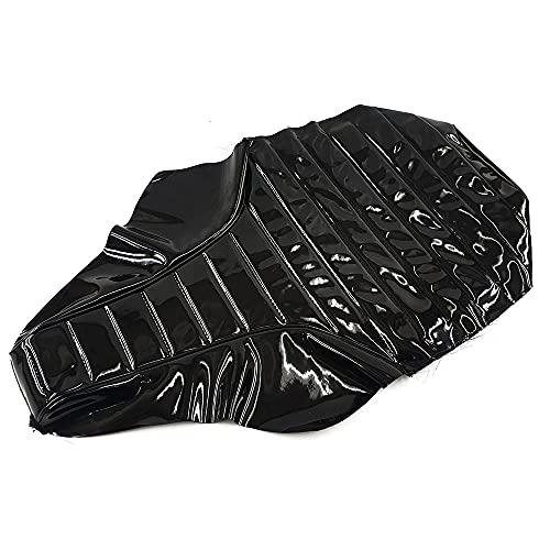 ヤマハ対応 TW200/225張替 タックロール式 黒エナメル シートカバー TOKUTOYO(トクトヨ)