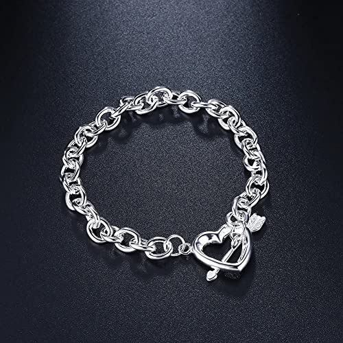 Bracelet flèche Coeur chaîne pour Femmes : Célébrez Votre Amour